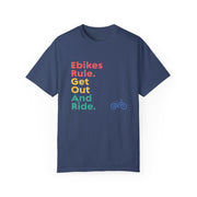 Garment-Dyed T-shirt: Ebike-Escapes Electric Bicycle Shop in Darmstadt, Indiana - Ebikes Rule