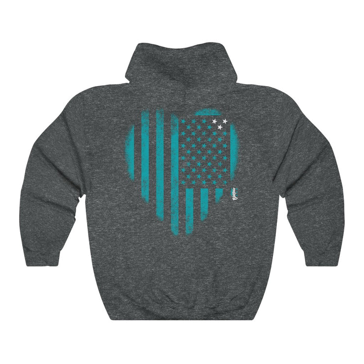 HEART MY AMERICAN FLAG - Unisex Heavy Blend™ Hooded Sweatshirt