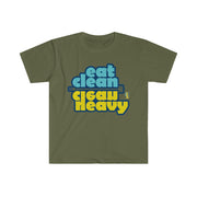 eat clean - clean heavy - Men's Fitted Workout T Shirt