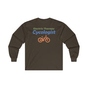 Ebike-Escapes: Electric Therapy Cycologist - Unisex Ultra Cotton Long Sleeve Ebike Shirt