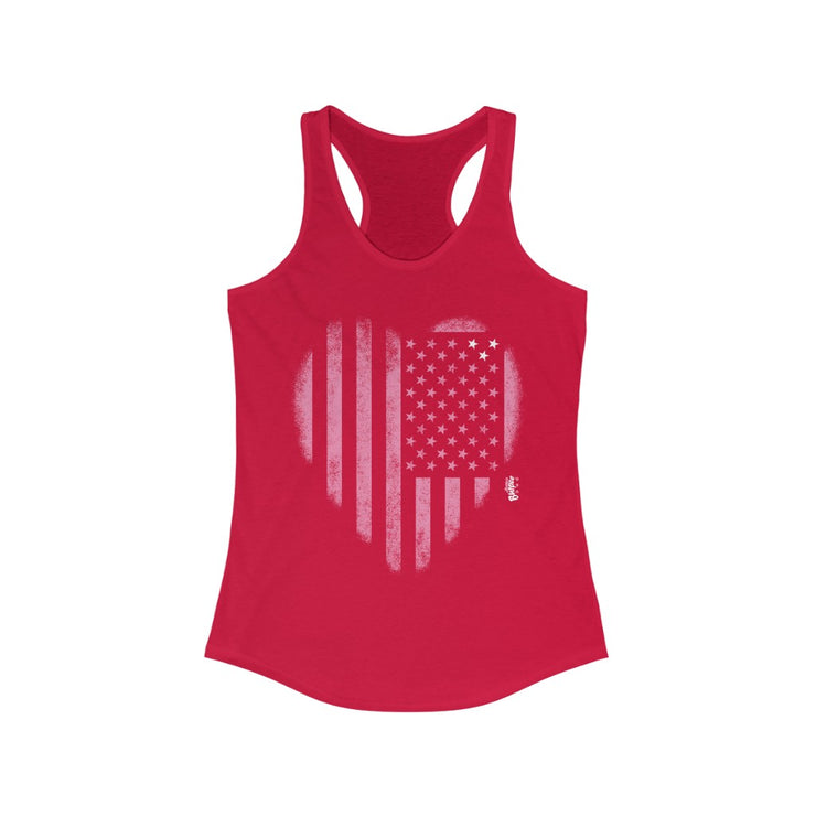 Heart My American Flag - Womens Racerback Tank Tops